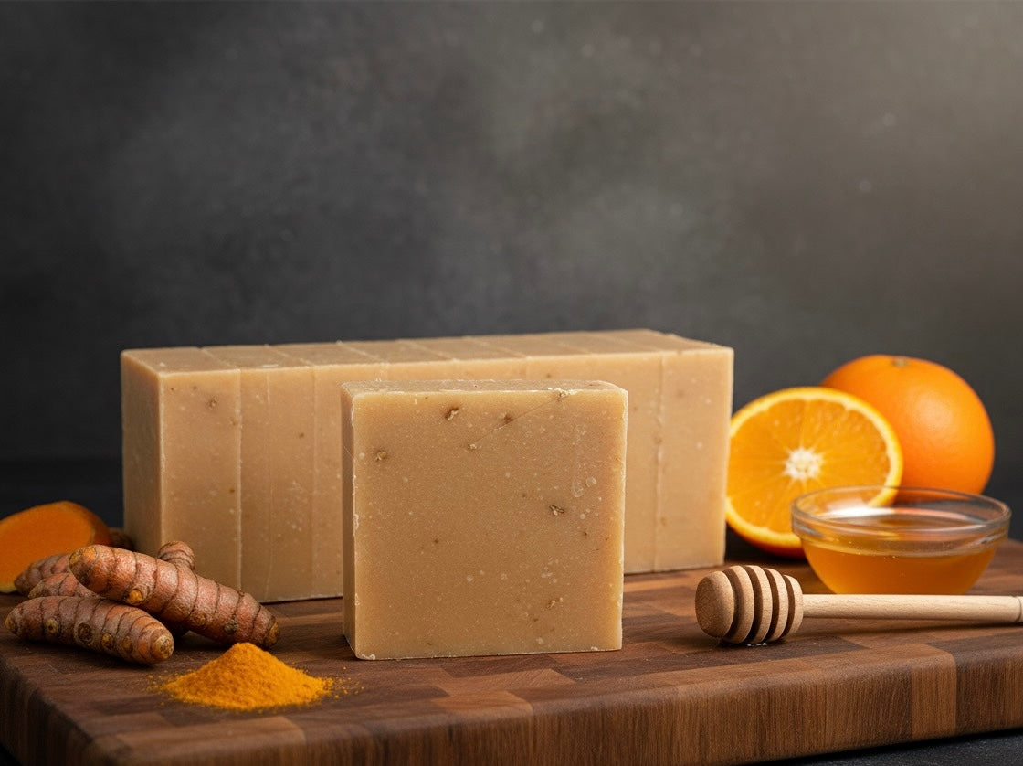 Artisan Turmeric Honey & Orange Shea Butter Soap Bar